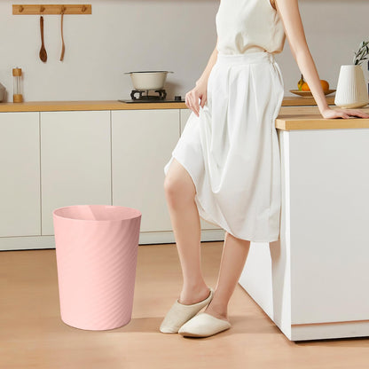 YIDUOZHH Small Trash Can - Plastic Waste basketbin for Office,Home,Bathroom,Kitchen - 1.8 Gallon - Pink