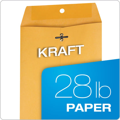 Quality Park Clasp Envelopes, 6.5 x 9.5 Inch Brown Kraft Catalog Envelopes, for Mailing Small Business Papers, Gummed Closure, Box of 100 (QUA37863)