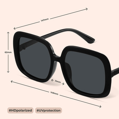 miyya Oversized Polarized Sunglasses Women, Trendy Retro Sun Glasses for Women 2025, Oversized Shades