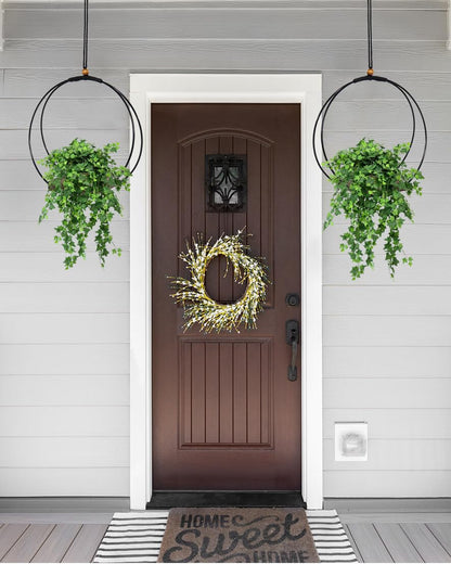 vensovo Hanging Planter for Indoor Plants - 1 pcs Plant Hanger Indoor with Metal Ring and Sturdy Wood Base, Boho Hanging Planter for Wall/Window/Room Decor