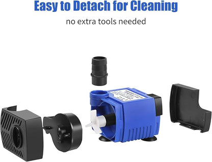 AQUANEAT Small Fountain Pump, 80 GPH Mini Submersible Water Pump with 3.3 ft Tubing, for Aquarium Fish Tank, Pet Water Fountain, Hydroponics, Pond Waterfall Filter Pump