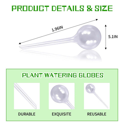 10 Pcs Plant Watering Globes,Clear Small Self-Watering Globes for Indoor&Outdoor Plants,Automatic Plant Waterer Bulbs for Daily Use,Plant Watering Devices,Garden Waterer for Flower,Vacation Plant Care
