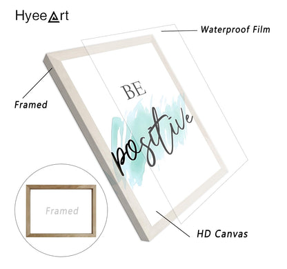 Framed Canvas Wall Art Set of 6 for Bedroom Living Room Wall Decor, Motivational Wall Decor Inspirational Office Wall Art Quotes for Living Room, 8x10 Inch