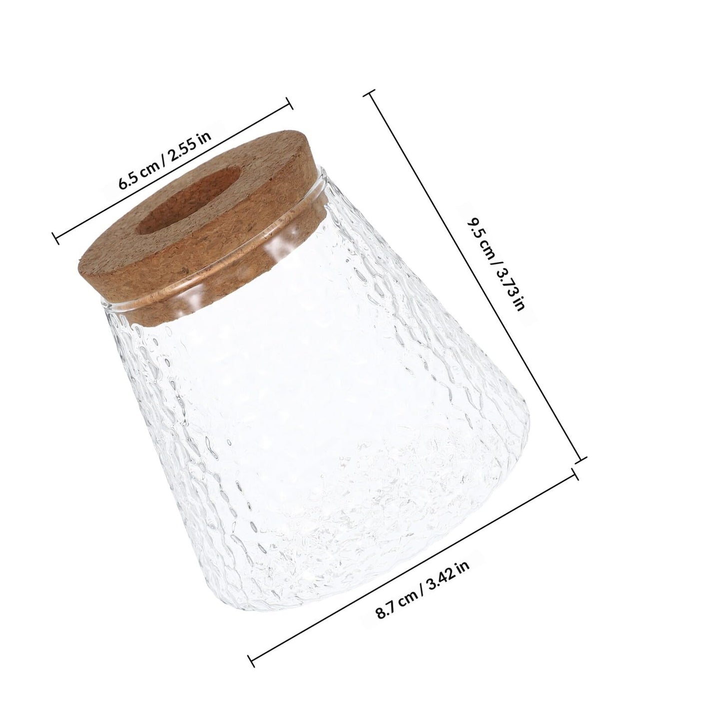 Toyvian 3pcs Hydroponic Plant Vases with Smooth, Hammered, and Vertical Textured Volcanic Glass and Wooden Stoppers for Indoor Propagation, Desktop Terrarium, and Office Plant Accessories