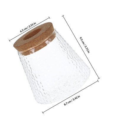 Toyvian 3pcs Hydroponic Plant Vases with Smooth, Hammered, and Vertical Textured Volcanic Glass and Wooden Stoppers for Indoor Propagation, Desktop Terrarium, and Office Plant Accessories