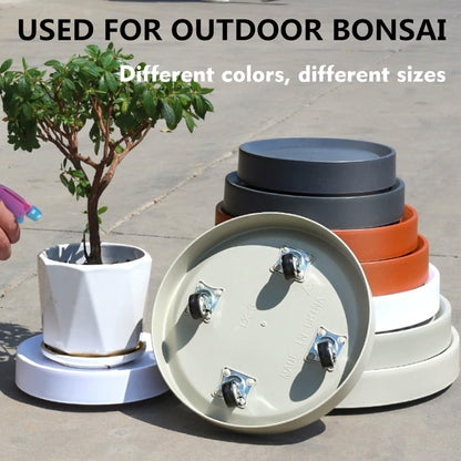KangTeer 12.4" Plant Caddy with Hidden Wheels,2Pack Gray+Light Gray Round Heavy Duty Rolling Plant Stand,Easy Move Pots Trolley for Flower Pots,Ceramic Ornaments(12.4 inch)