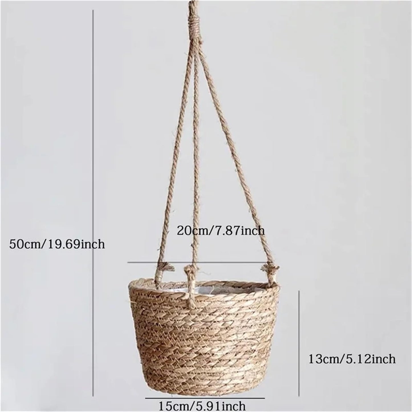 Garden Hanging Planter Storage Basket Jute Rope Woven Indoor Outdoor Flower Pot Holder Plant Hangers Home Decor