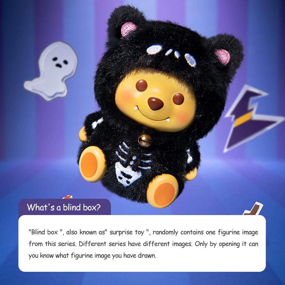 MINISO Disney Winnie The Pooh Pumpkin Night Pocket Monster Blind Box Figurine - Surprise Collectible Vinyl Figures, Cute Autumn Halloween Collectible for Home Decor, Gifts, Display (Single Box)