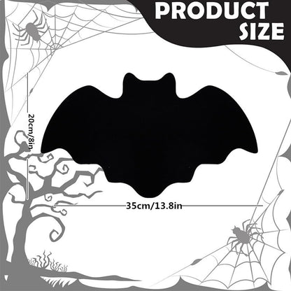 8 pcs Halloween Bat Placemats Set Black Non Slip Felt Placemats for Halloween Party Dining Table Decorative