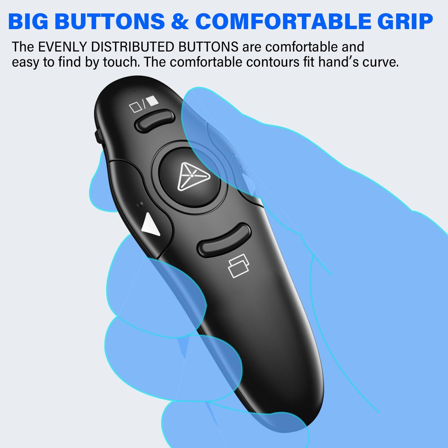 2-in-1 USB Type C Presentation Clicker Wireless Presenter Remote Clicker for PowerPoint Presentations with Clicker, Rechargeable USB C PowerPoint Clicker Slide Advancer for Computer/Mac/Laptop