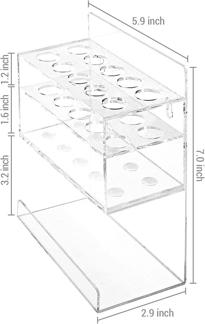MyGift Dry Erase Marker Holder 10 Slots Whiteboard Marker Holder For Wall Dry Erase Eraser Holder Wall Mount Clear