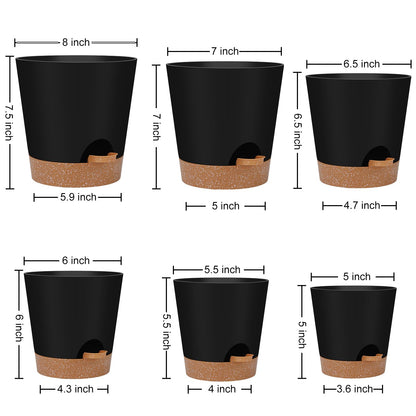 YNNICO Indoor Self Watering Planters with Drainage Holes and Saucers