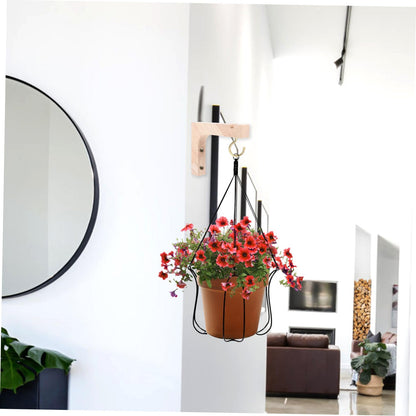 TOYANDONA Wooden Hanging Plant Hooks 2pcs Indoor Wall Plant Hangers Heavy Duty Natural Wood Flowerpot Holders for Indoor Outdoor Garden Wall-Mounted Hanger Brackets