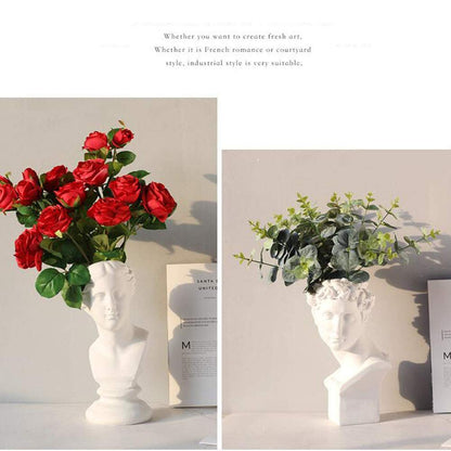 3UOOWWFA Head Planter, Resin Succulent Planter Greek Statue Lady Vase for Indoor Outdoor Decoration-d 18x28cm(7x11inch)