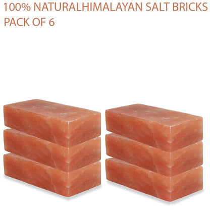 Himalayan Salt Bricks for Wall - Size 8x4x2 pack of 6 | Himalayan Pink Salt Bricks for Home | Salt Tiles for Home Improvement | Himalayan Salt Tiles.