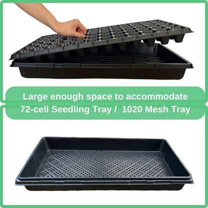 ILITING Standard 1020 Tray Sturdy Plant Growing Trays Plastic Seed Starter Tray for Microgreens Heavy Duty Seedling Trays No Drainage Holes 5 Pack