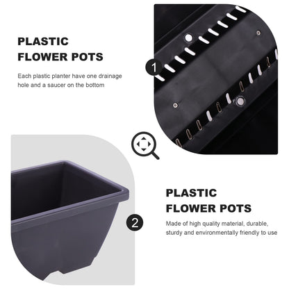 GANAZONO Rectangular Garden Planter 19.68X7.48X5.90In Plastic Planter with Drainage Hole and Saucer for Indoor Outdoor Patio Balcony Home Decor