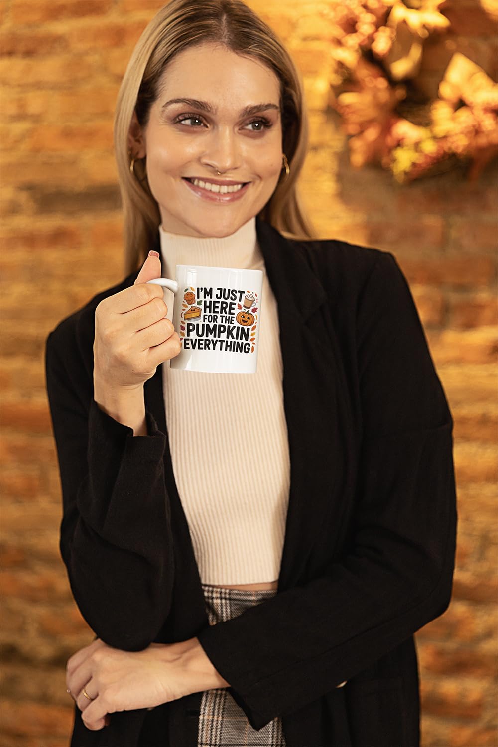 Casitika Fall Mugs. 11oz Pumpkin Spice Coffee Mug with Cute Autumn Design. Pumpkin Spice Gifts for Women. Cozy Cup for Fall Decor, Halloween or Thanksgiving.