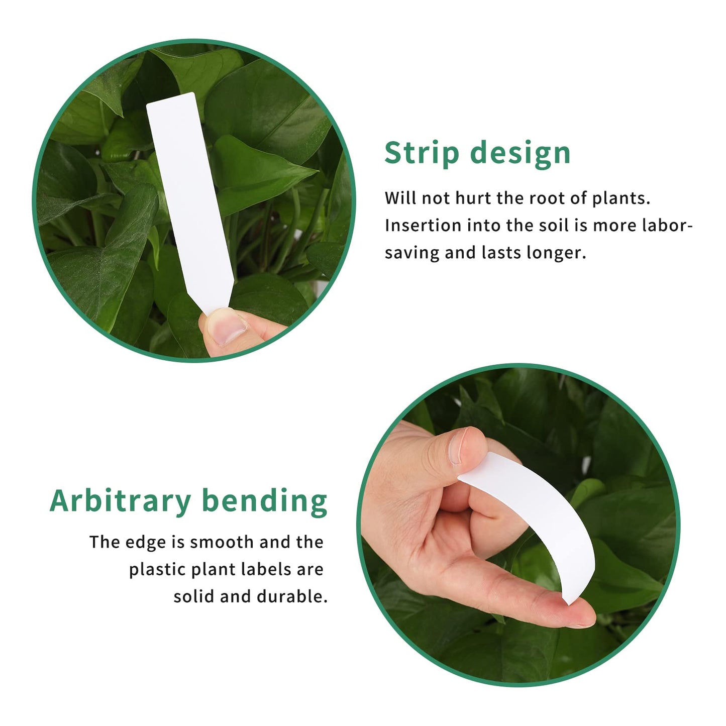 KINGLAKE 100 Pcs 4 Inch Plastic Plant Labels with Permanent Marking Pen with 100 Pcs 4" Plastic Plants Nursery Pot