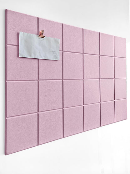 DECORITA Felt Bulletin Board- Cork Board Tiles Alternative - 6 Pack Square Felt Wall Tiles with Safe Removable Adhesive Tabs -