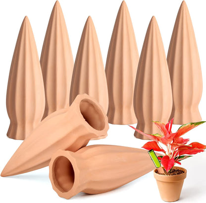 Tcamp 8Pack Plant Self Watering Spikes, Terracotta Plant Watering Devices Wine Bottle Plant Self-Watering Stakes for Indoor Outdoor Plants