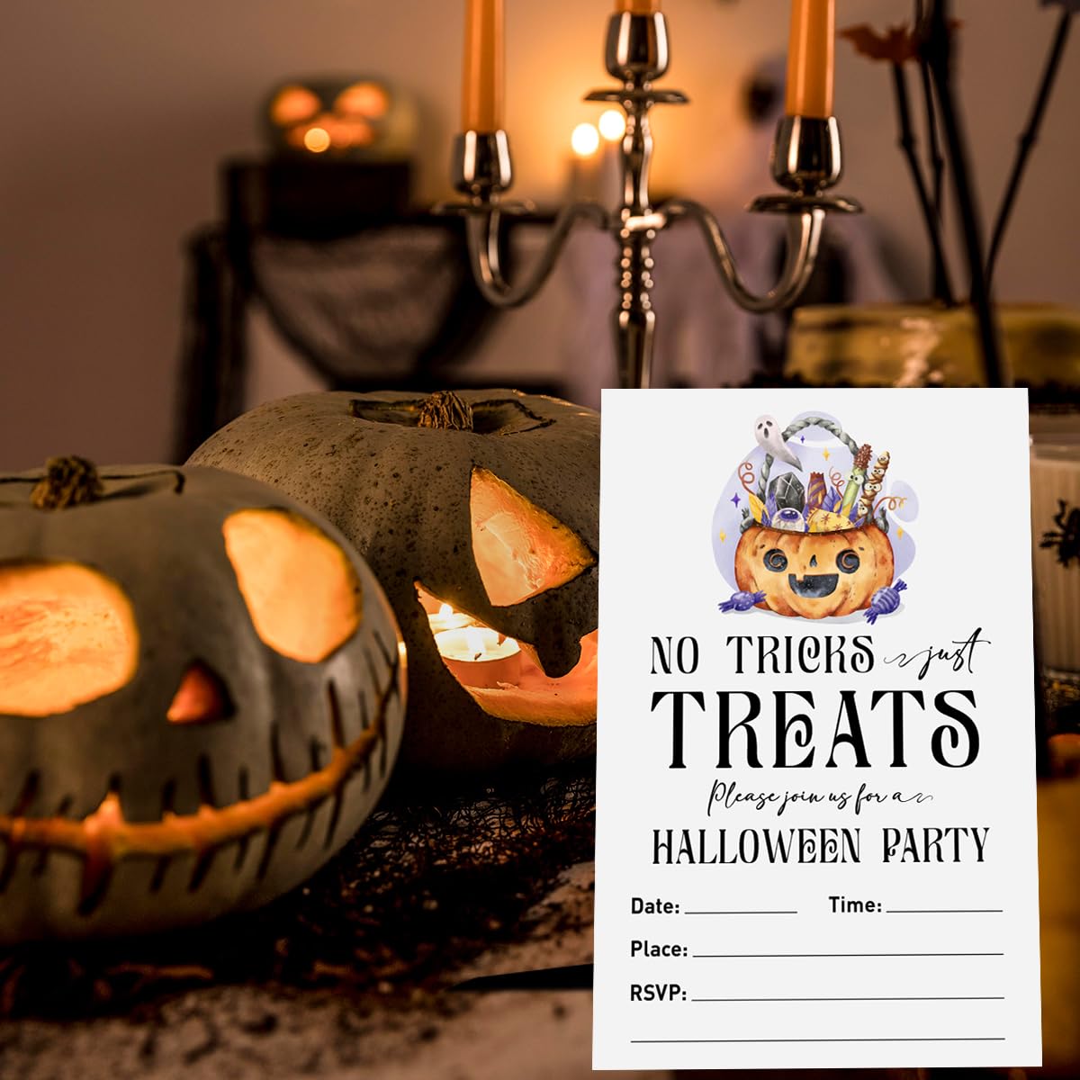 UDNADKEX Halloween Party Invitation for Kids Set of 20, 4"x6" Invites Card