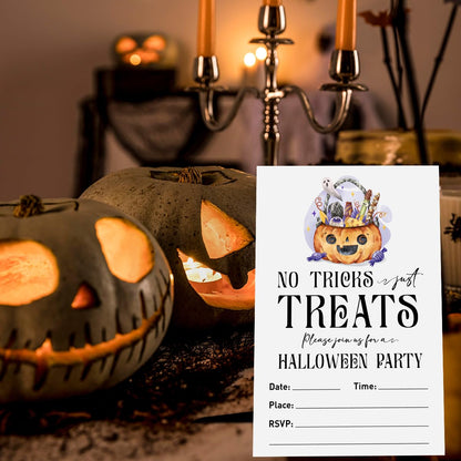 UDNADKEX Halloween Party Invitation for Kids Set of 20, 4"x6" Invites Card