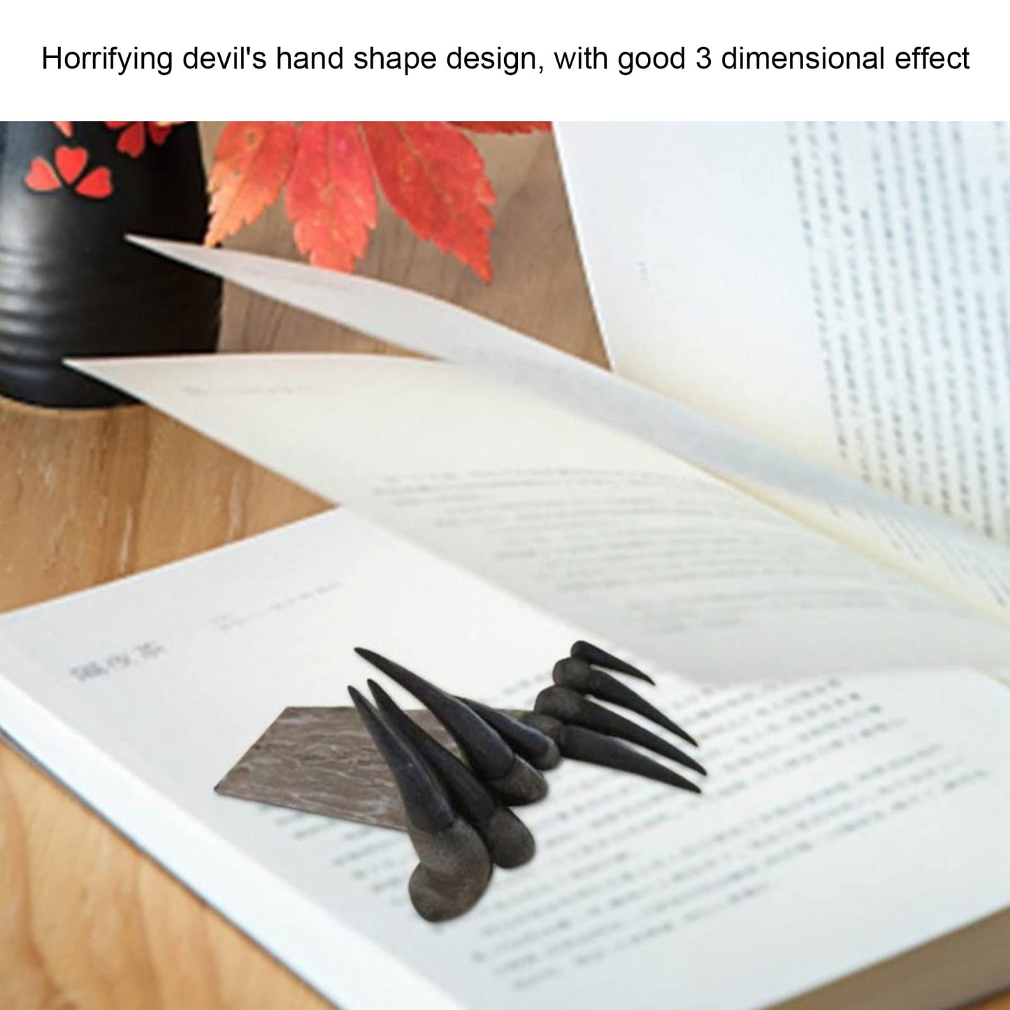 Vizni 3D Demon Claws Horror Bookmark, Unique Halloween Bookmark Art Craft, Anime Hands Cool Spooky Book Decor for Offices, Study Rooms, Bookshelf