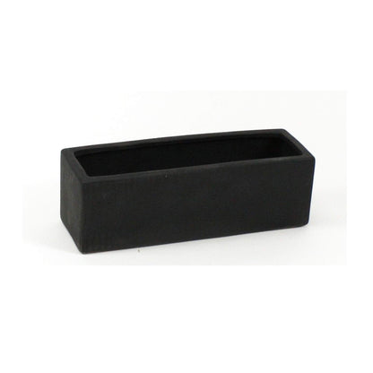 WGVI Long Rectangle Ceramic Planter Vase in Black 12" x 4" x 4"H, Block Rectangular Terrarium Box Pot, Flower Arrangement, Table top Centerpiece, Home Decor Organization Storage Container, 1 Pc.