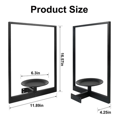 SUNLITOPTO Plant Wall Shelf, Metal Modern Style Frame, Picture Wall Plant Holder, Plant Frames for Living Space Decor Display Stand for Living Room Balcony Garden Patio (2 PACK(BLACK))