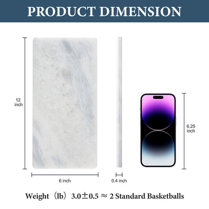 Koville African Natural Marble Board for Kitchen Pastry Bread, 12" x 6" Genuine Stone Slab, Marble Tray Cheese Board for Counter, Bathroom Trays Perfume Tray Jewelry Candle Plate (Namib Fantasy)