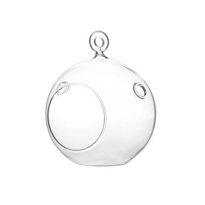 WGV Hanging Terrarium Globe, Width 4", Height 4.75", DIY Air Planter, Clear Glass Round Vase, Candle Holder, Home Office Decor Orb, 1 Piece