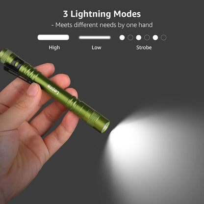 Lepro LED Pen Flashlights, Lightweight, Mini, Waterproof Pocket Flashlight with Clip, 2 Pack Small Flashlights for Inspection, Work, Emergency