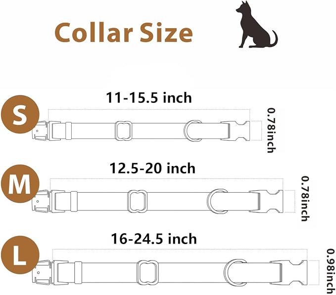 Silicone Dog Collar and Leash Set, Waterproof & Odor-Proof Puppy Collar for Small Dogs, Soft Flexible Leather-Look Dog Collars, Durable Thick Adjustable Pet Collar (Black, Medium (12.5-20" Neck))