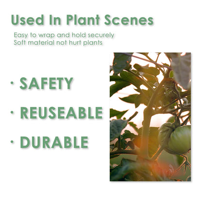 plantactic Garden Tie Green Tape, Plant Supports, Gentle On Plants (98.4ft × 0.6 inch, 1 roll, Green)