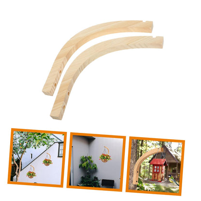 balacoo 2Pcs Wooden Plant Hangers Stylish Wall Hooks for Indoor Plants Durable Wood Flowerpot Holders for for Lanterns Bird Feeders and More