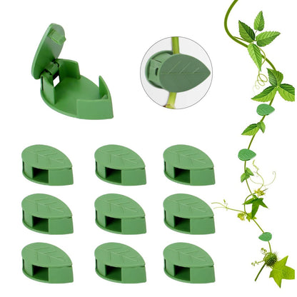 100 PCS Plant Climbing Wall Fixture Clips Self-Adhesive Hook Vines Traction Clips Plant Fixer Invisible Wall Vines Fixing Clips Garden Plants Green Leaf Simulation for Climbing Plants Clips Fixing