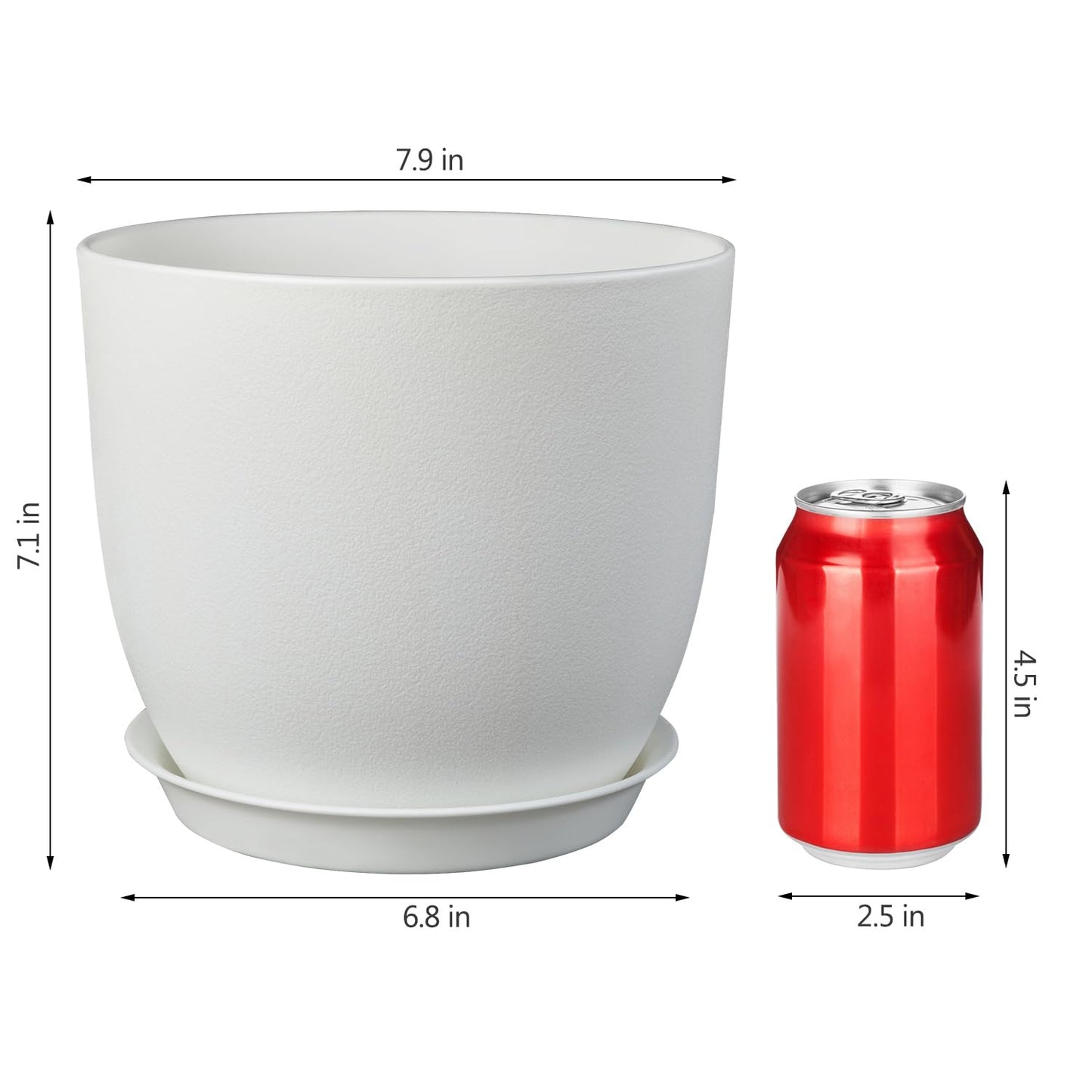 Plant Pots 8 Inch Set of 2, Flower Pots with Multi Mesh Drainage Holes