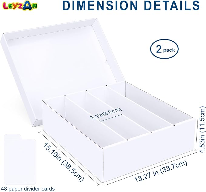 Trading Card Storage Box, 3200 Count Cardboard Storage Box with Divider for Sports, Tcg, Mtg Card(2 Pack)