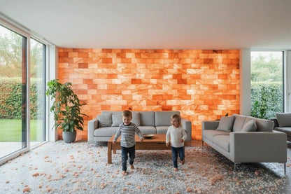Pink Salt Bricks for Salt Walls & Sauna Walls – Pack of 4 | 8x4x1 Inch Natural Salt Tiles for Spa, Wellness Rooms & Home Decor