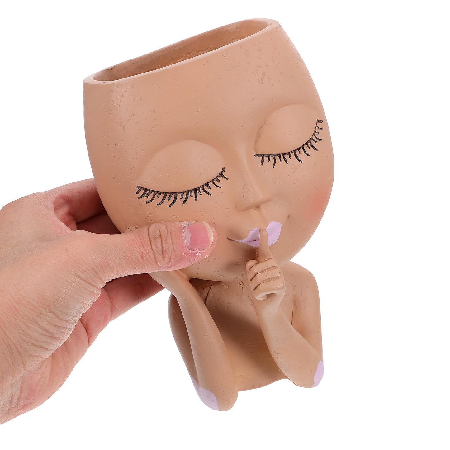 TOYANDONA Resin Face Flower Pot Planter for Indoor Plants, Unique Succulent Plant Container with Fun Design, Decorative Garden Pot for Home and Office Use