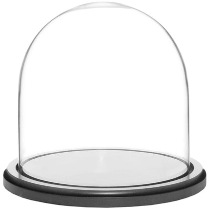 Plymor 8" x 8" Glass Display Dome Cloche (Black MDF Wood Base)