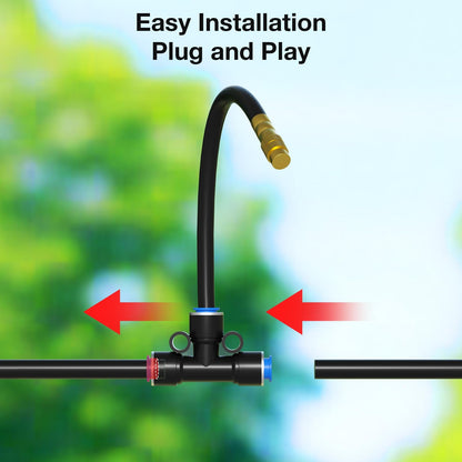MIXC 200Ft 1/4" Drip Irrigation System,2026-Upgrade Garden Irrigation Kit with 32pcs Adjustable Copper Nozzles, Atomizing Watering System for Outdoor Plants,Raised Bed,Yard,Potted Plant,Lawn