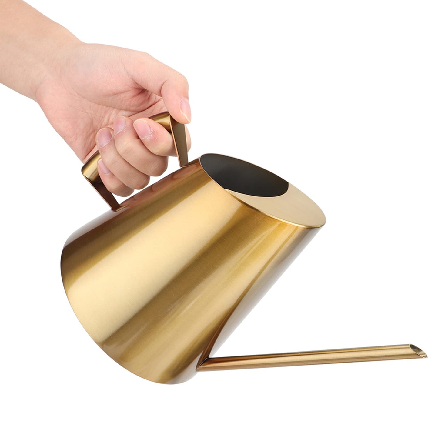 KooingTech Watering Can, 1500ml Stainless Steel Long Spout Watering Cans, Gold Water Can Suitable for Potted Plants, Hanging Plants, and Outdoor Gardens