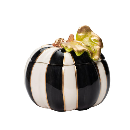 Cosmos Gifts 21091 Black and White Small Ceramic Pumpkin Box