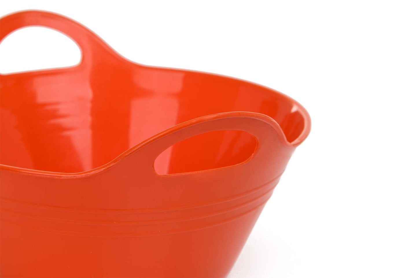 Mintra Home Plastic Bowls with Handles (1.8L Medium 2pk, Orange)