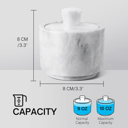 Flexzion Marble Salt Cellar with Lid, Multi-Purpose Marble Container for Salt, Pepper, Paprika and Powdered Herbs, Salt Containers for Countertop, Box for Jewelry, Watches & Accessories (White)