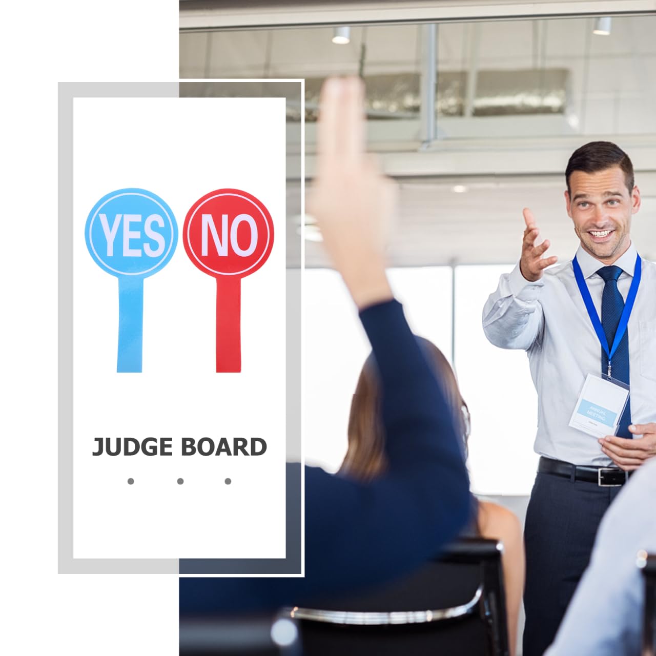 ERINGOGO 4pcs Hand Holding Score Board Auction Voting Supply Dry Erase Signs Voting Board Yes or No Paddles Classroom Supplies Yes Paddles for Classroom Competitions and Events 30X15CM