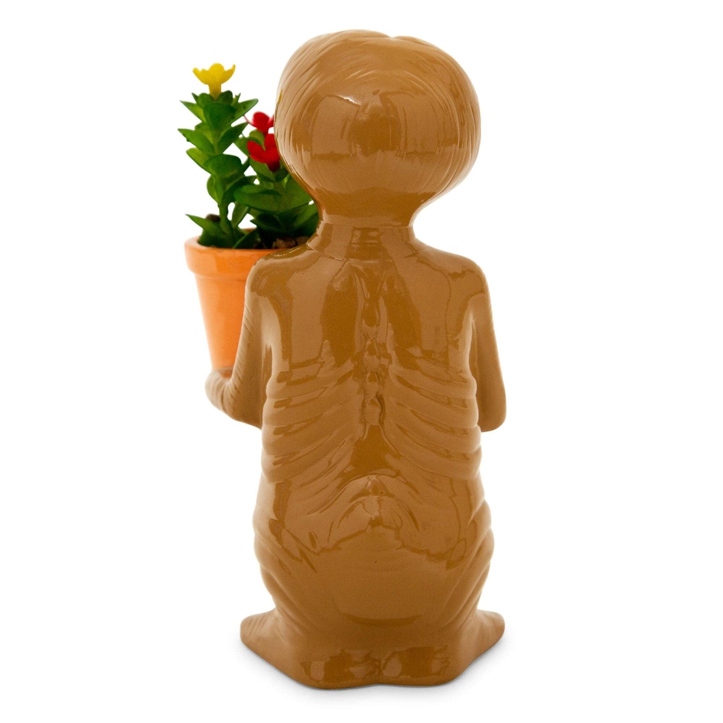 Silver Buffalo E.T. The Extra-Terrestrial 7-Inch Ceramic Planter with Artificial Succulent | | Cute Flower Pot, Faux Indoor Plants