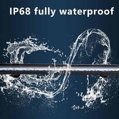15 inch LED Aquarium Light, 8W Fish Tank Light Underwater Light Submersible Crystal Glass Lights, 9.2ft/2.8m Long Wire Length, White